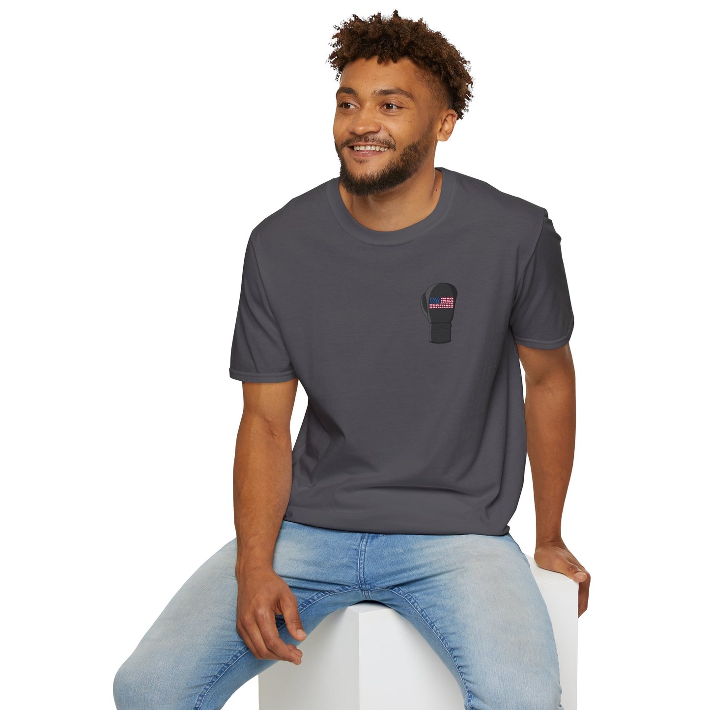 USA Inspired Boxing Black Logo Encinas Unfiltered Soft T-shirt
