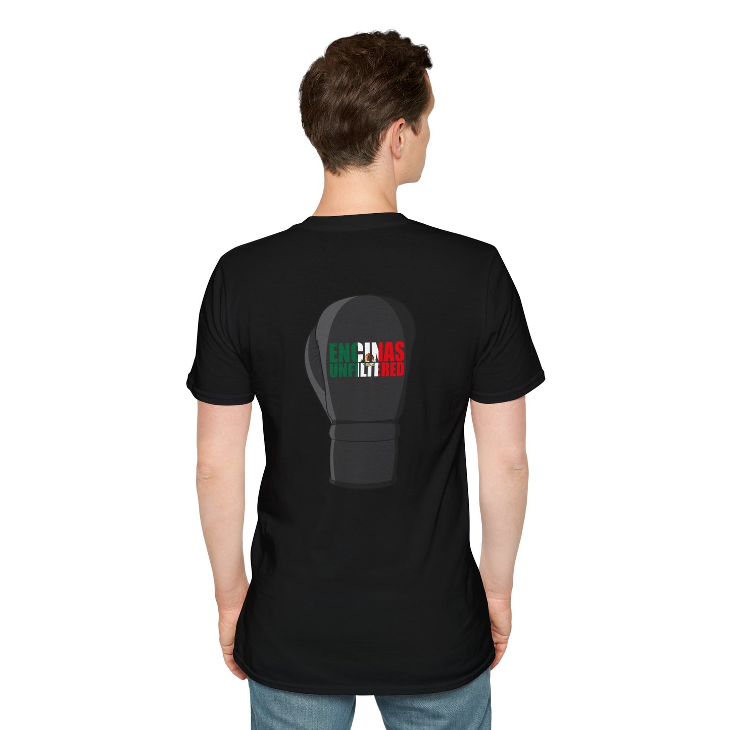 Mexico Inspired Boxing Black Logo Encinas Unfiltered Soft T-shirt