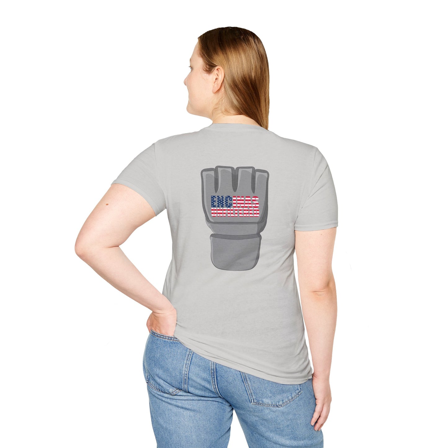 USA Inspired MMA Grey Logo Encinas Unfiltered Soft T-Shirt