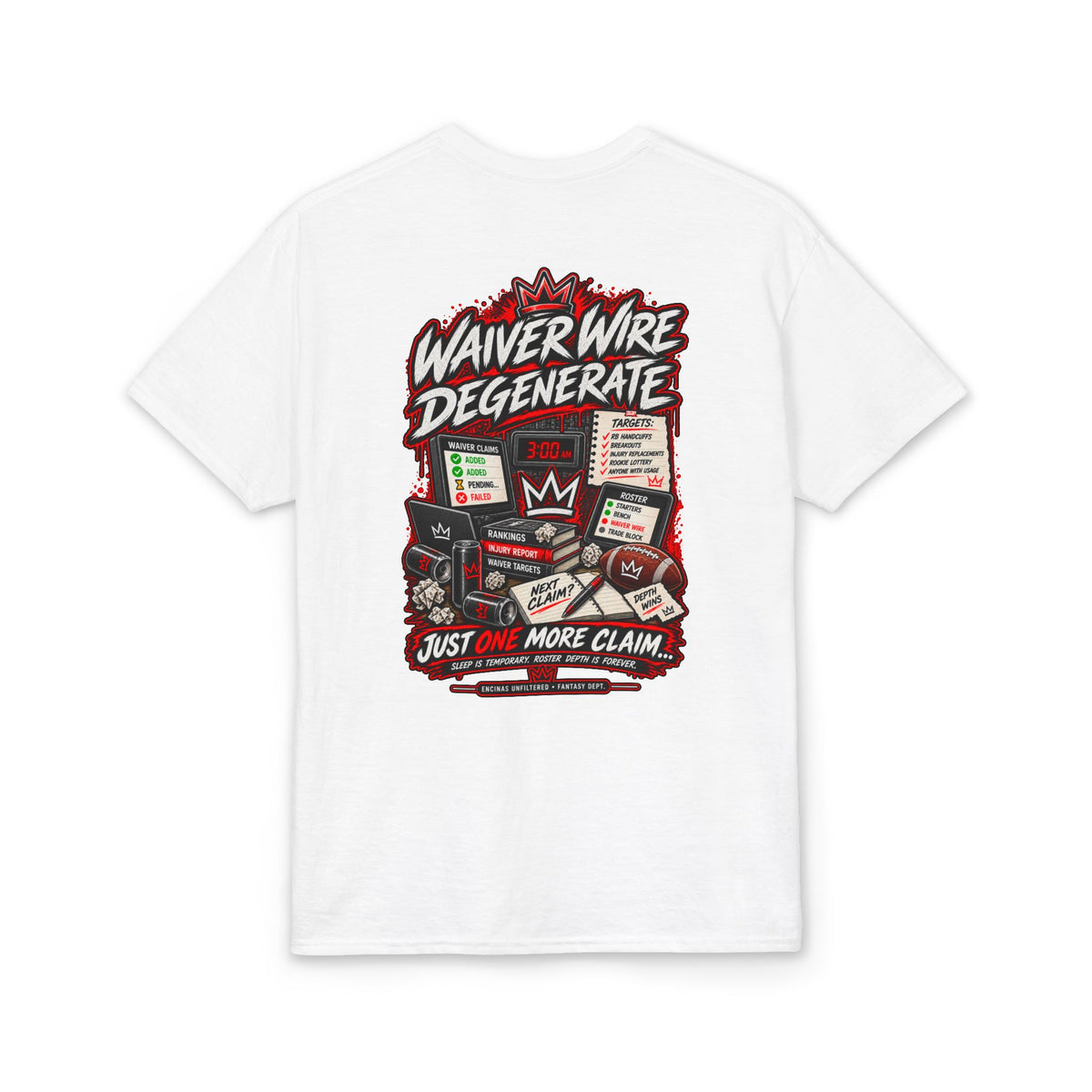 Waiver Wire Degenerate Fantasy Football T-Shirt