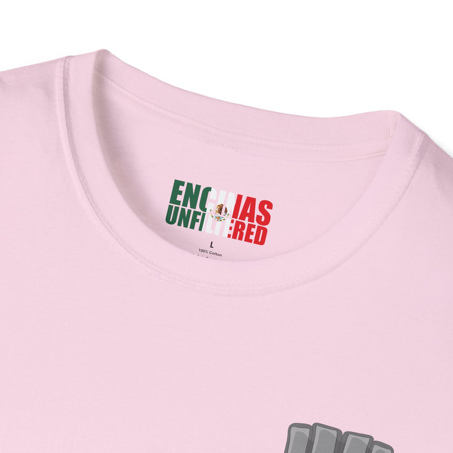 Mexico Inspired MMA Grey Logo Encinas Unfiltered Soft T-shirt Without Back Logo