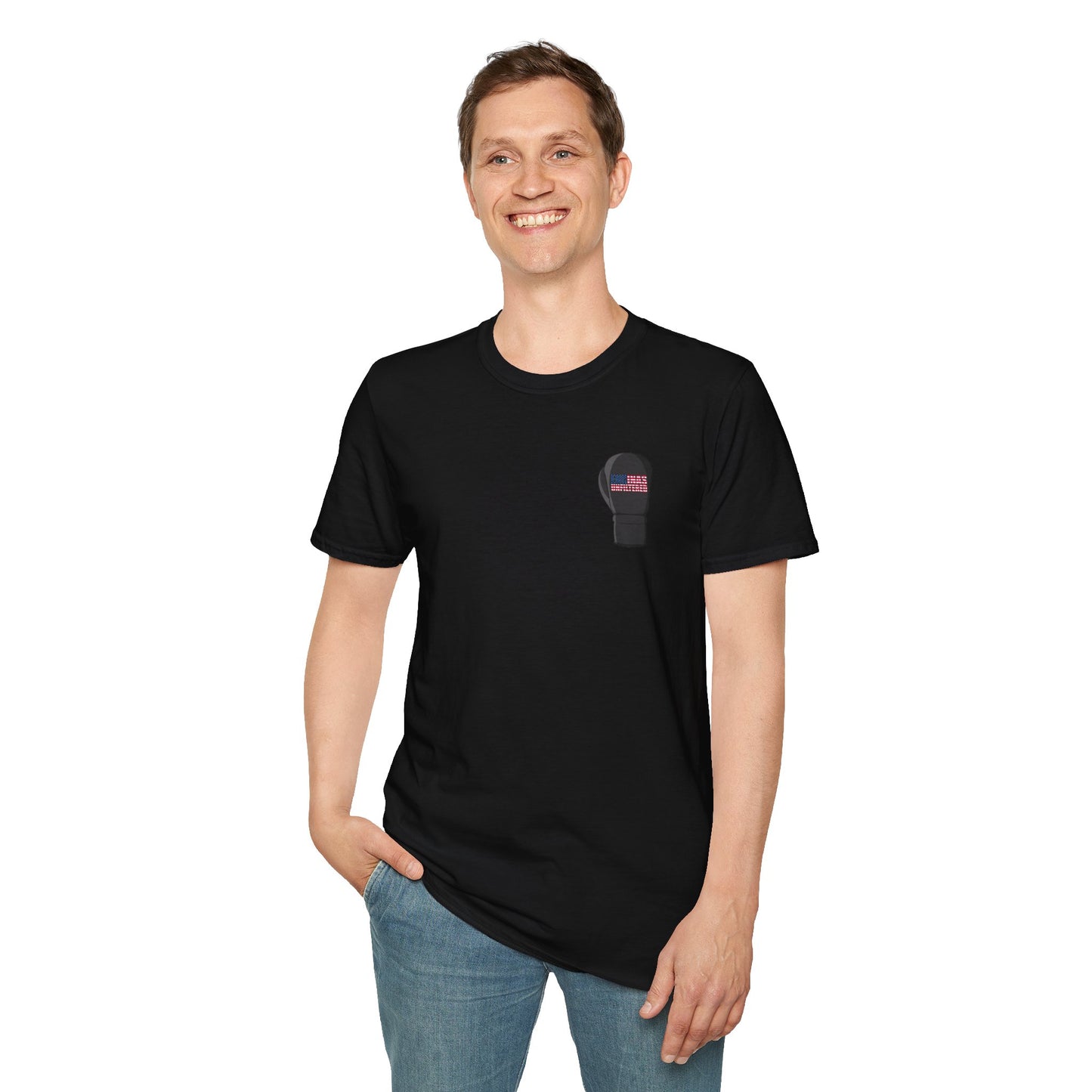 USA Inspired Boxing Black Logo Encinas Unfiltered Soft T-shirt