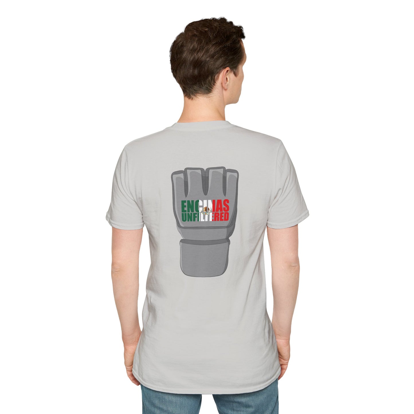 Mexico Inspired MMA Grey Logo Encinas Unfiltered Soft T-shirt