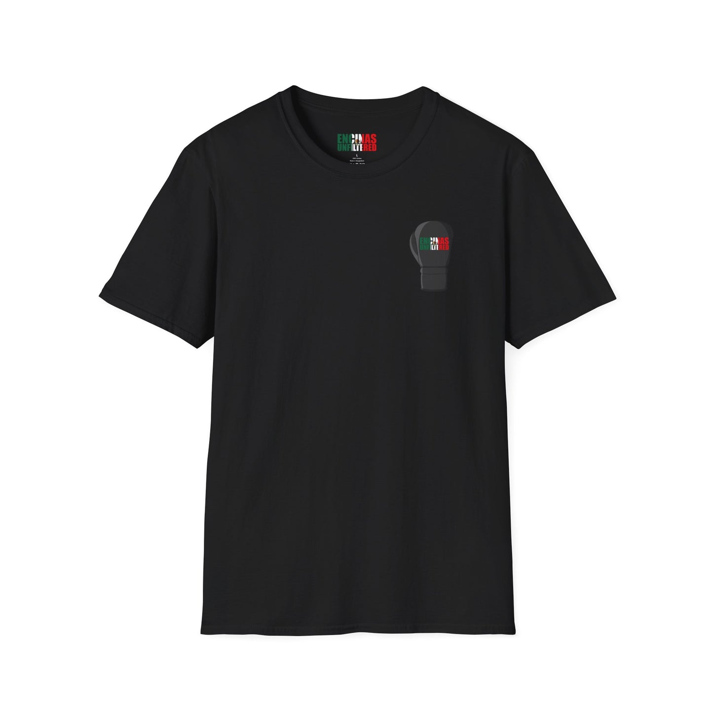 Mexico Inspired Boxing Black Logo Encinas Unfiltered Soft T-shirt