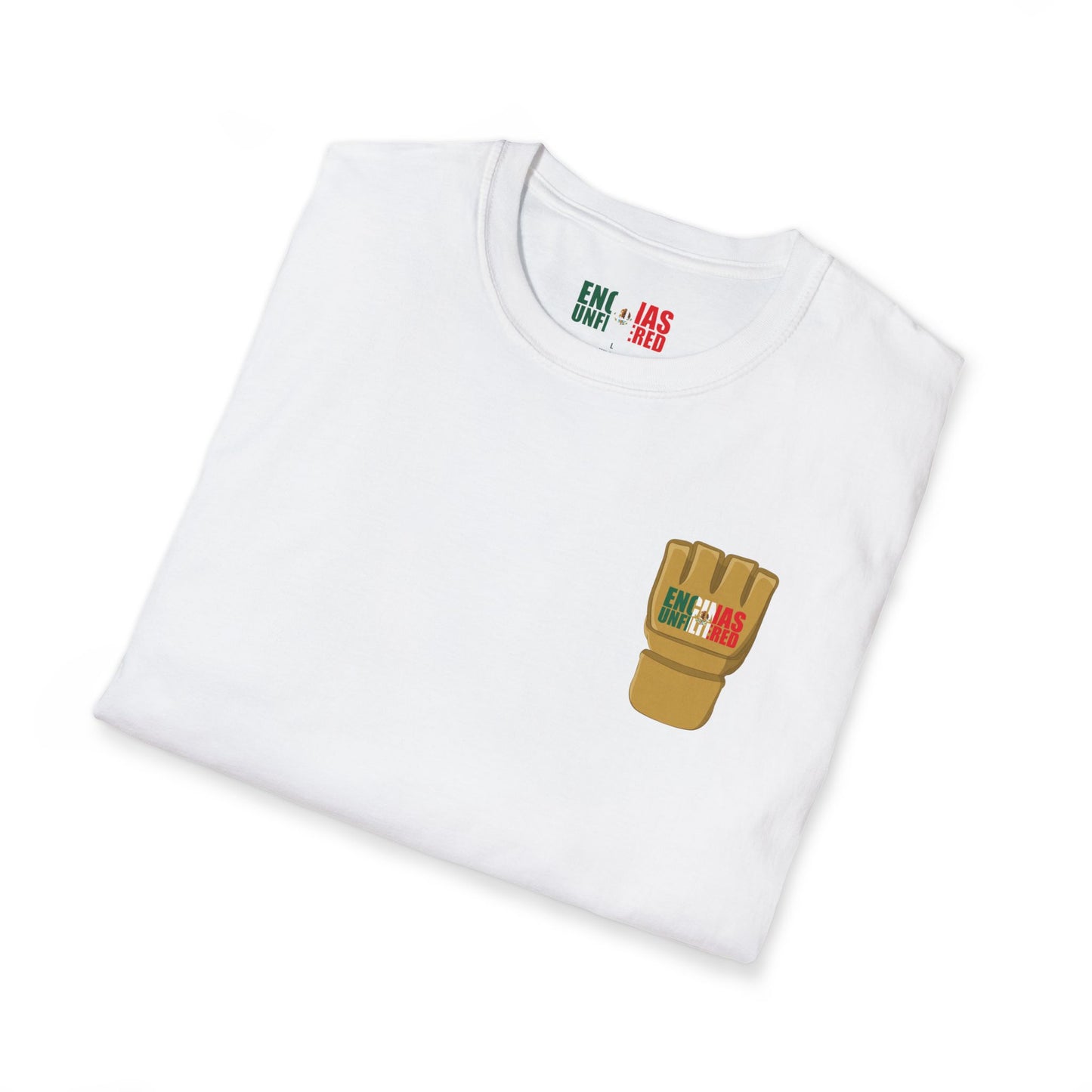 Mexico Inspired MMA Gold Logo Encinas Unfiltered Soft T-shirt Without Back Logo