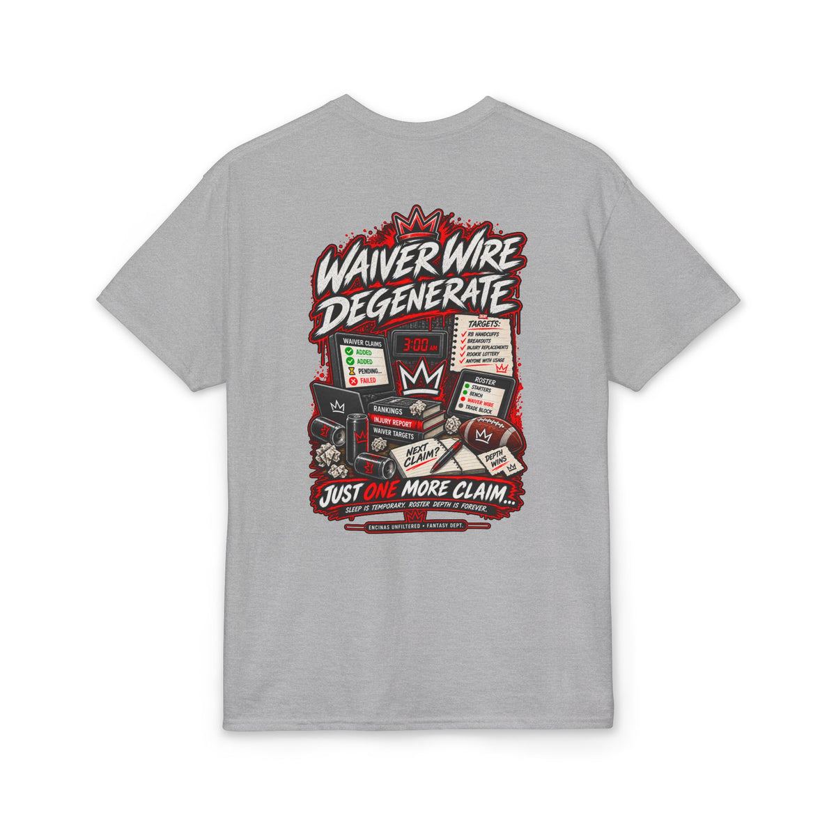 Waiver Wire Degenerate Fantasy Football T-Shirt