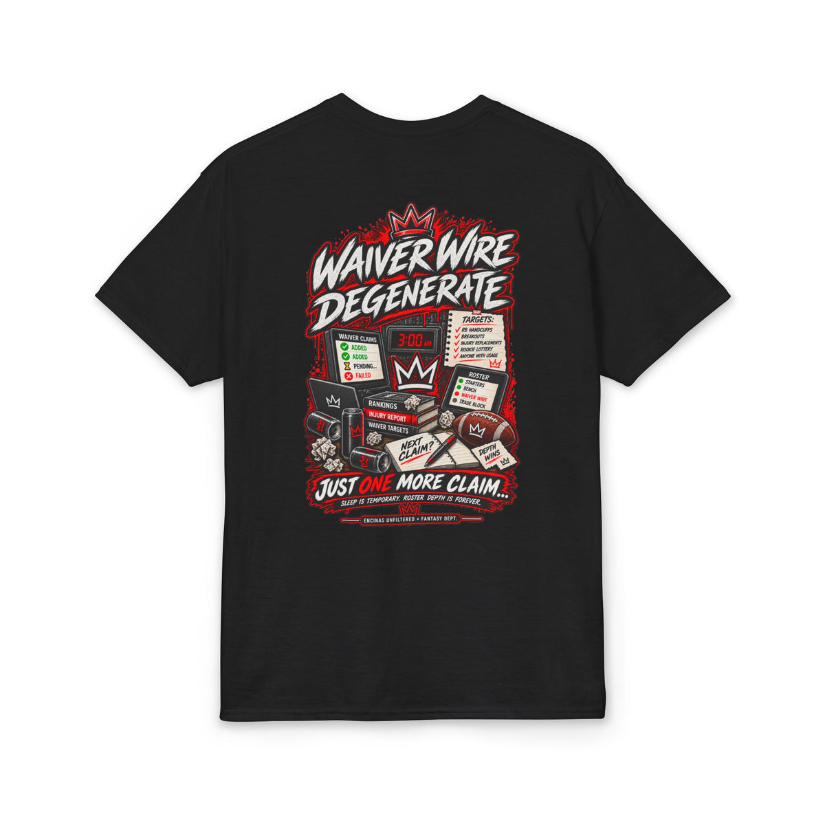 Waiver Wire Degenerate Fantasy Football T-Shirt