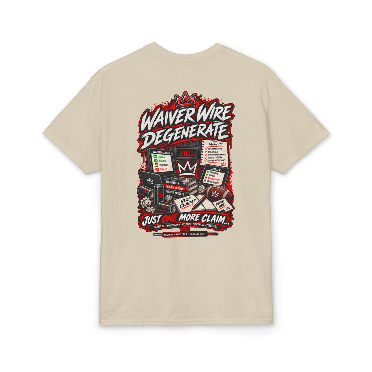 Waiver Wire Degenerate Fantasy Football T-Shirt