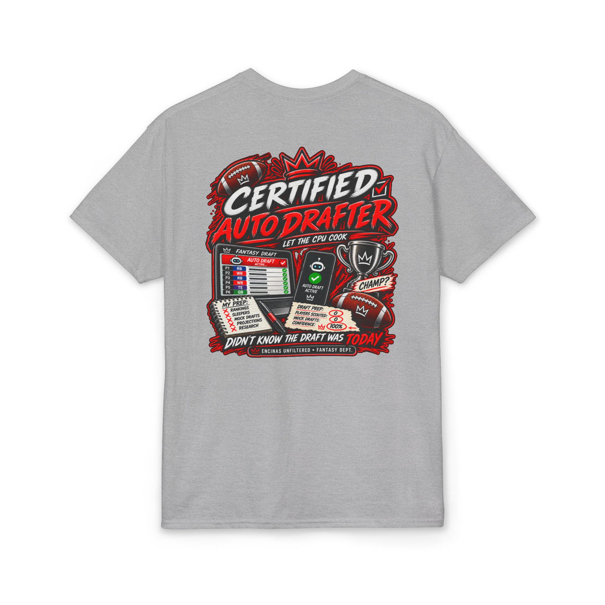 Certified Auto Drafter Fantasy Football T-Shirt