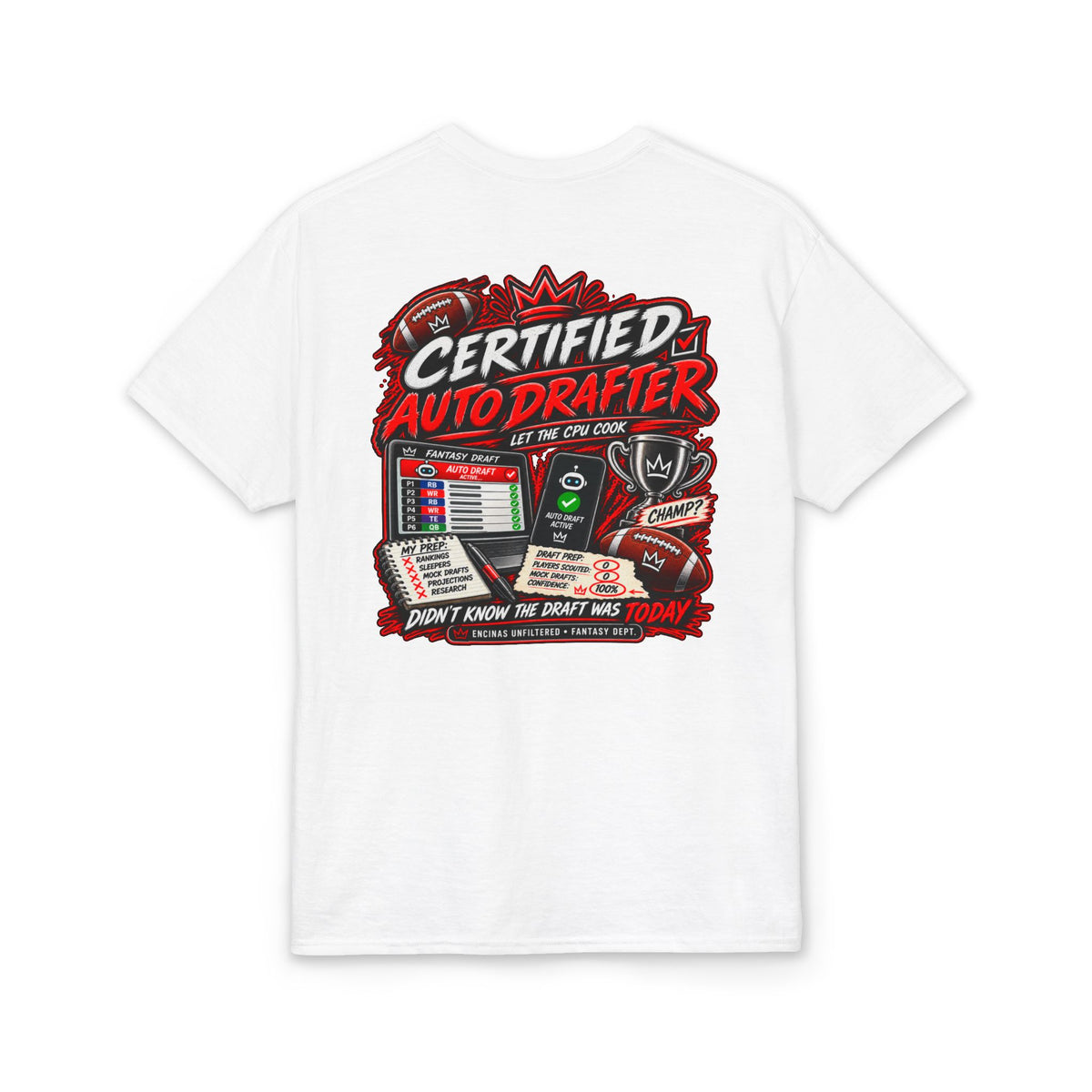 Certified Auto Drafter Fantasy Football T-Shirt