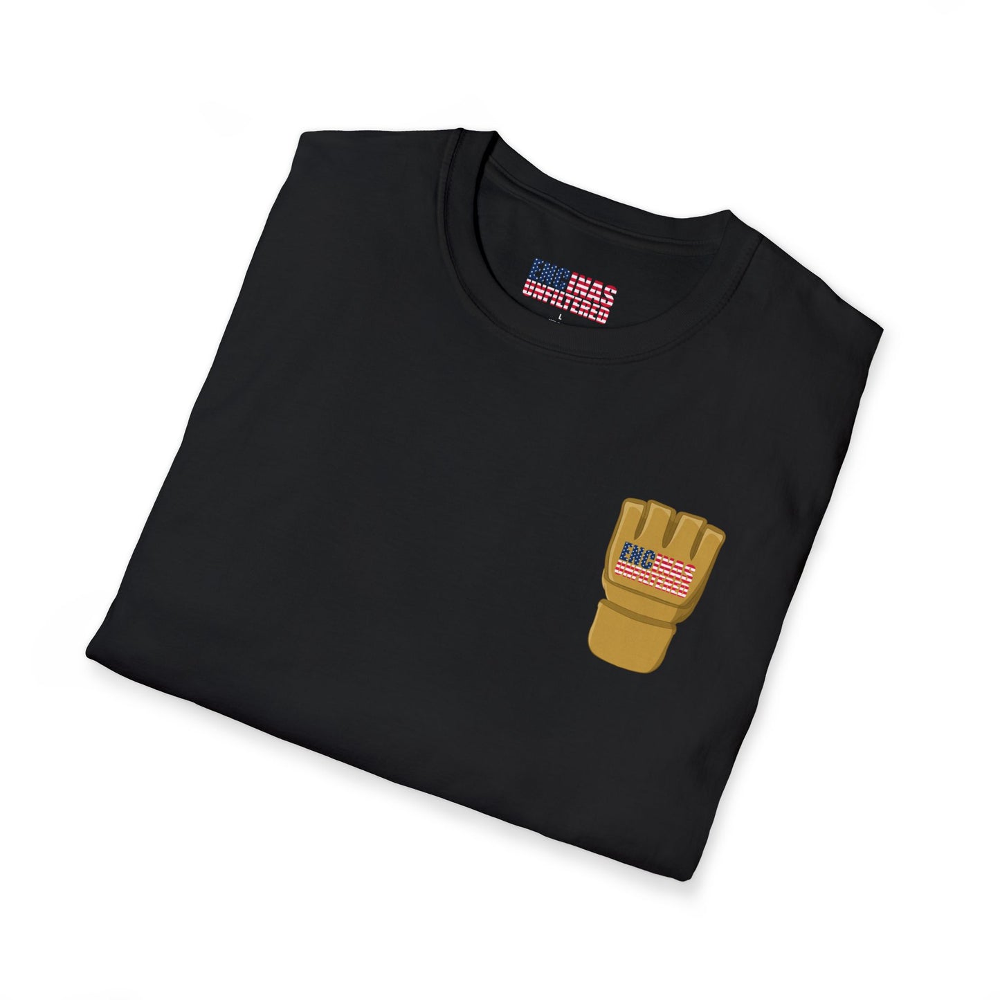 USA Inspired MMA Gold Logo Encinas Unfiltered Soft T-Shirt Without Back Logo