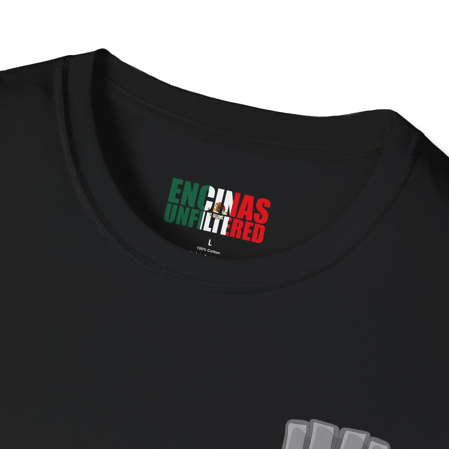 Mexico Inspired MMA Grey Logo Encinas Unfiltered Soft T-shirt Without Back Logo