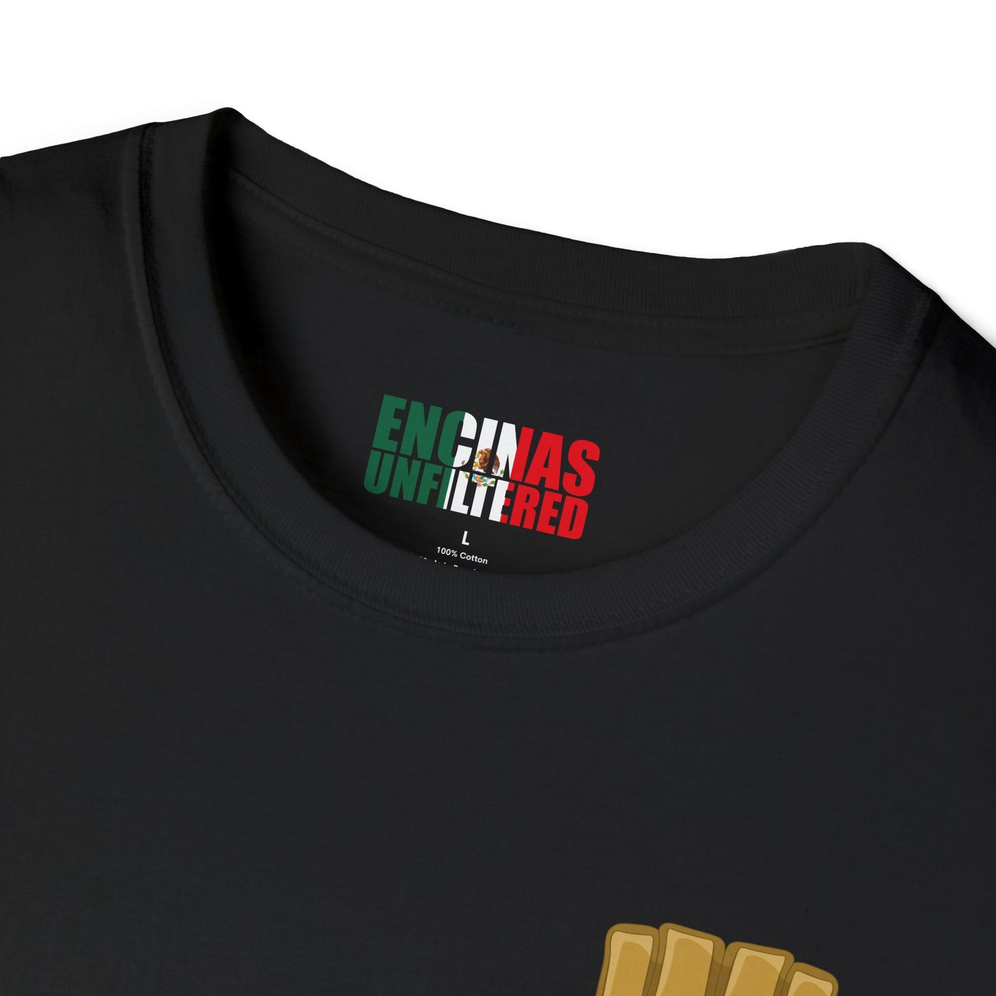 Mexico Inspired MMA Gold Logo Encinas Unfiltered Soft T-shirt Without Back Logo