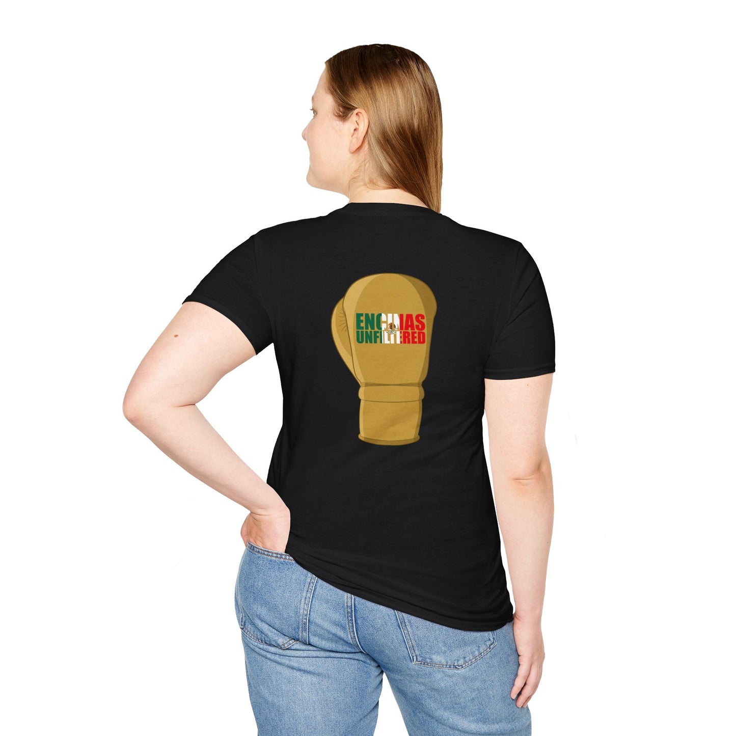Mexico Inspired Boxing Gold Logo Encinas Unfiltered Soft T-shirt