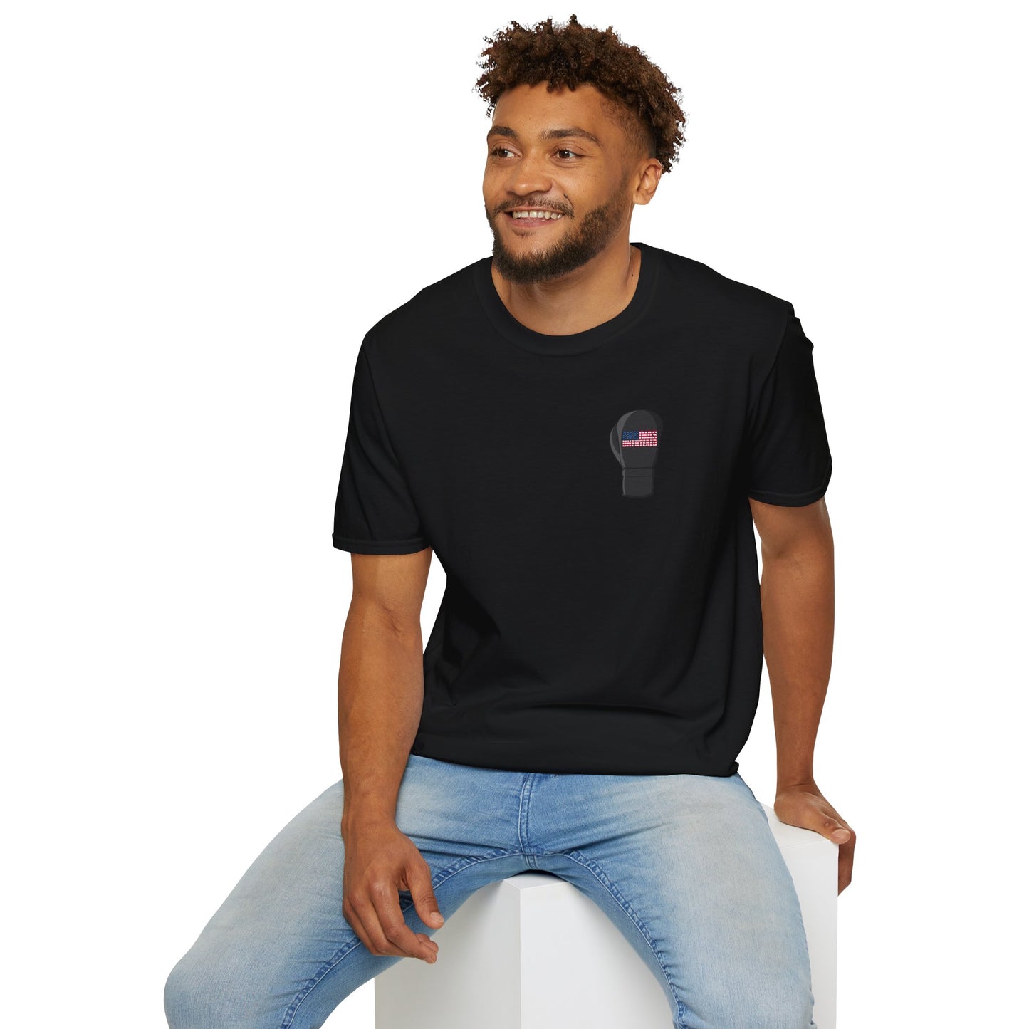 USA Inspired Boxing Black Logo Encinas Unfiltered Soft T-shirt