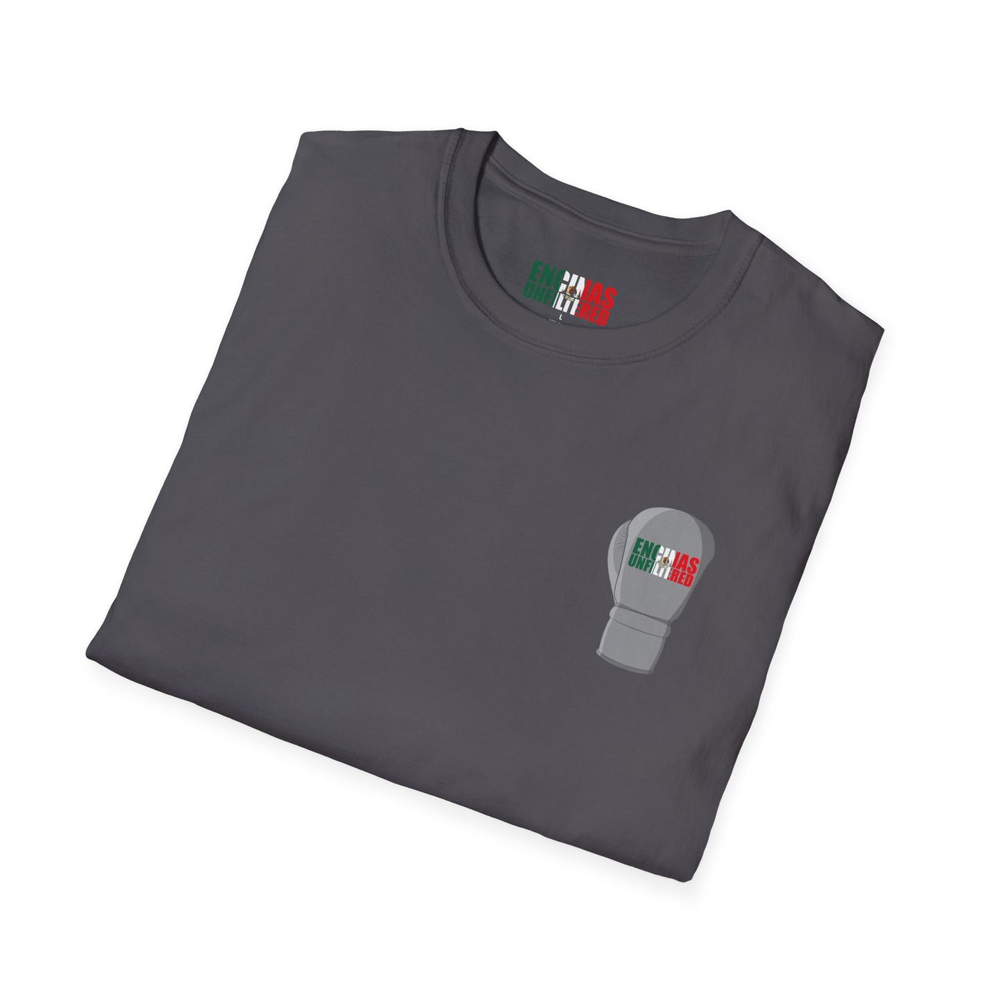 Mexico Inspired Boxing Grey Logo Encinas Unfiltered Soft T-shirt Without Back Logo